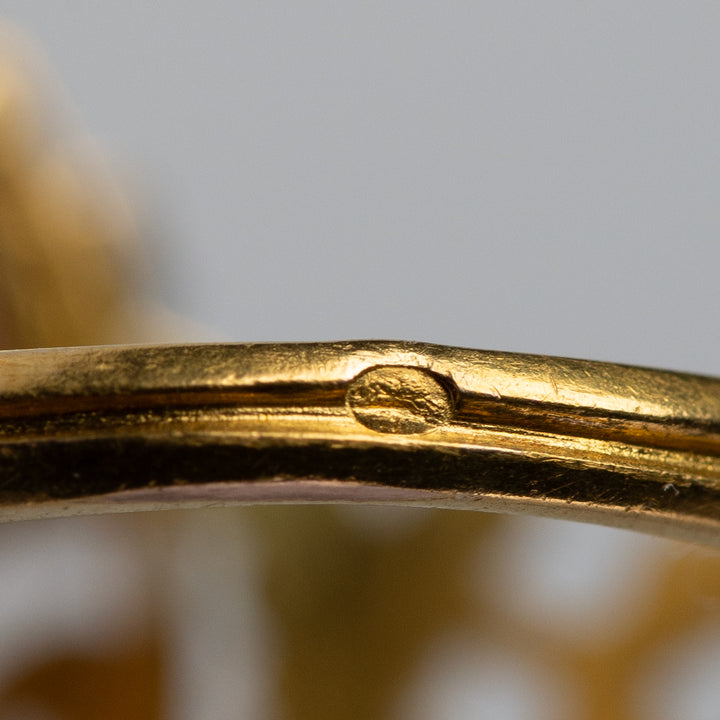 アンティーク 忘れな草のマーキーズリング(ダイヤ、サファイア、天然真珠)