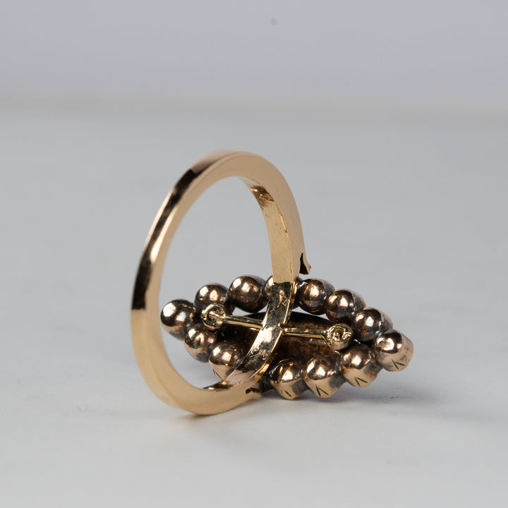 アンティーク ペルピニャンガーネットのマーキーズリング