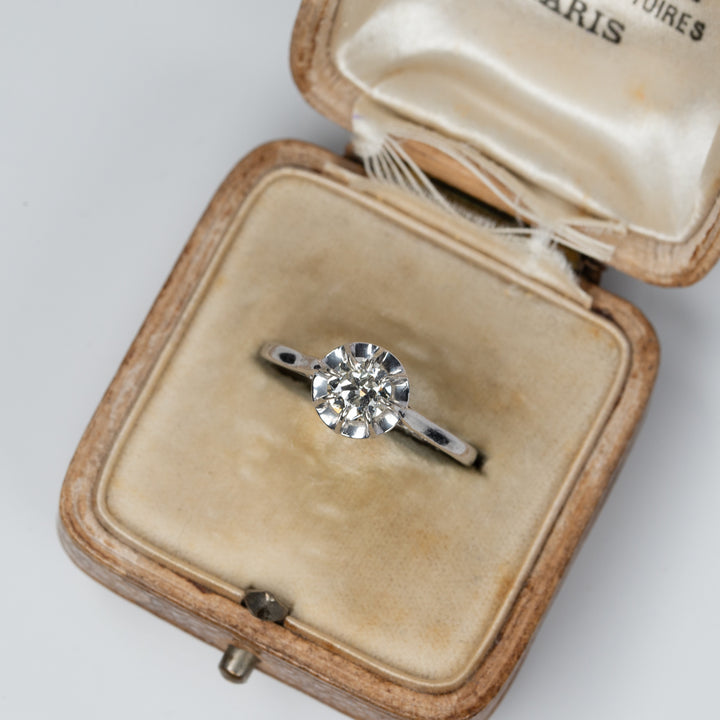 ソリテールリング ドゥミタイユの大粒ダイヤモンド(0.5CT)