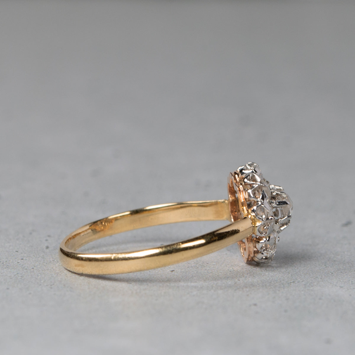 アンティーク ローズカットダイヤモンドのクラスターリング