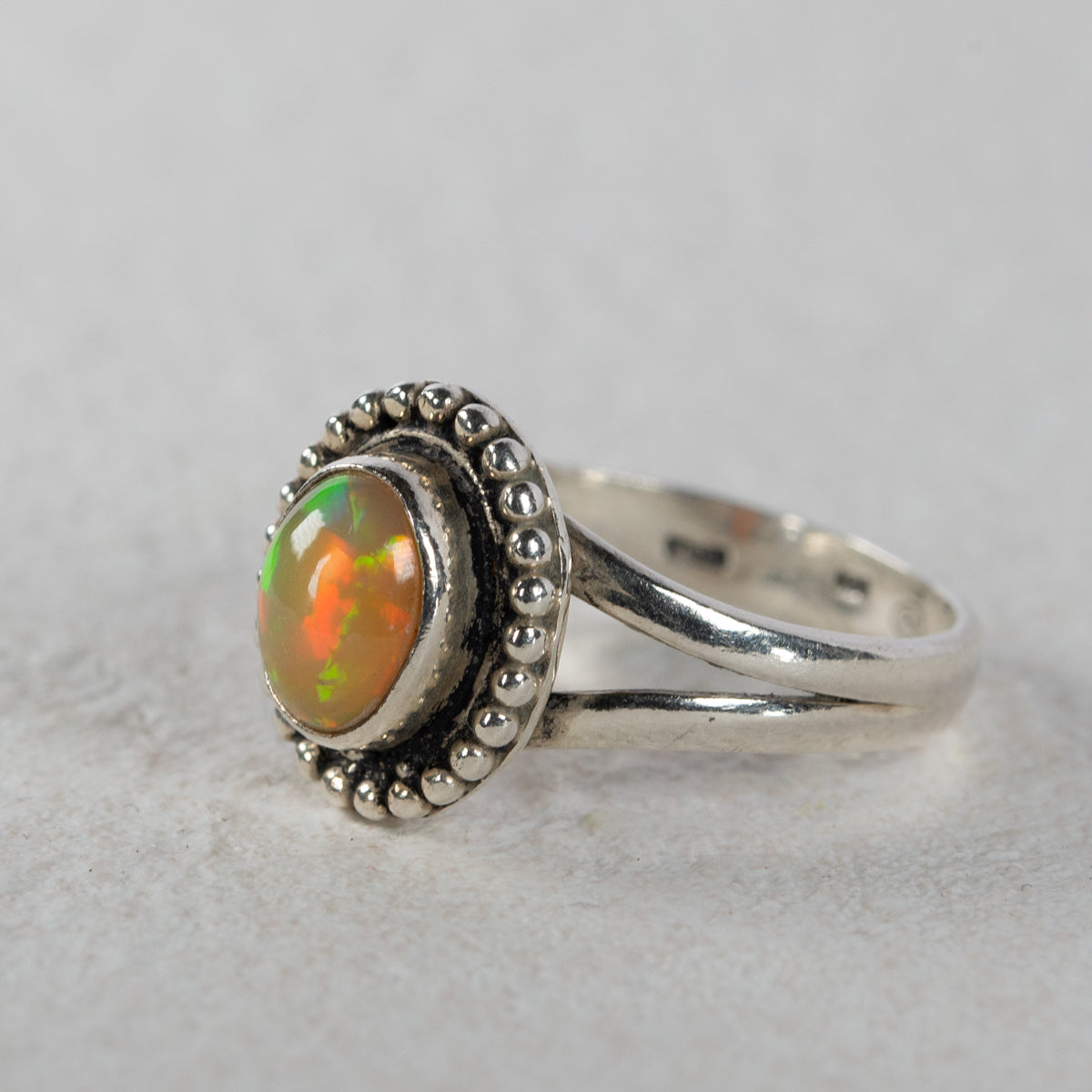 ヴィンテージ メキシコオパールのシルバーリング