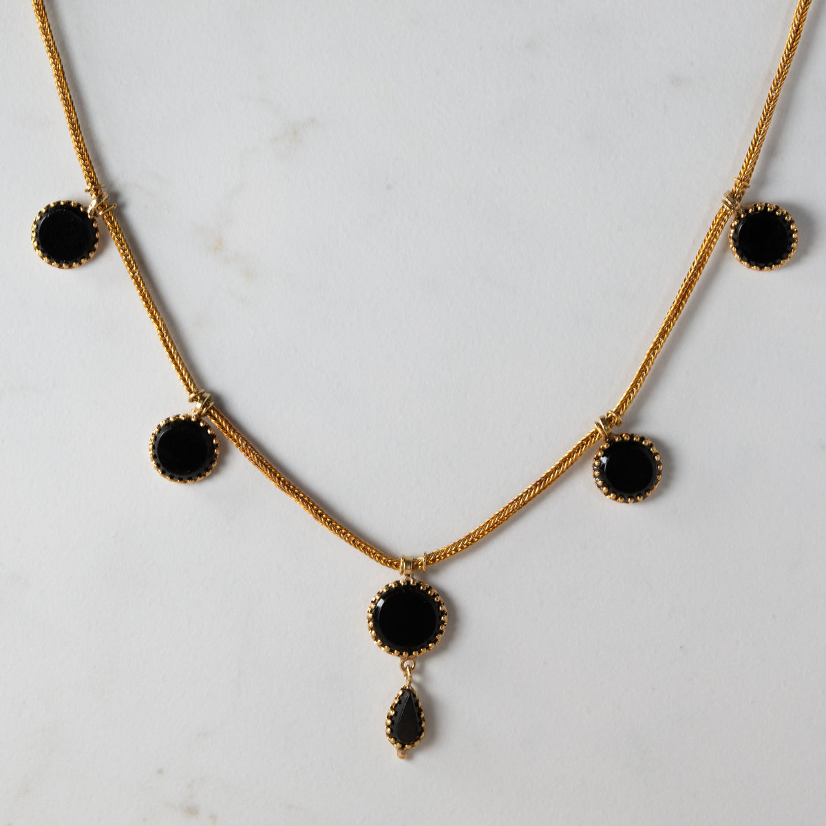 フレンチジェットネックレスチョーカー1800年代半ば