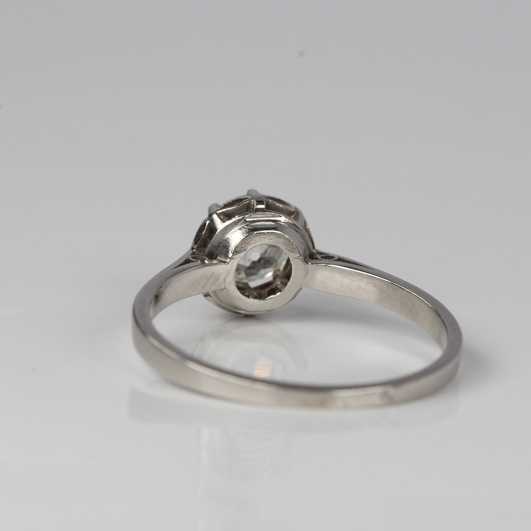 0.7ct オールドヨーロピアンカットのプラチナソリテールリング