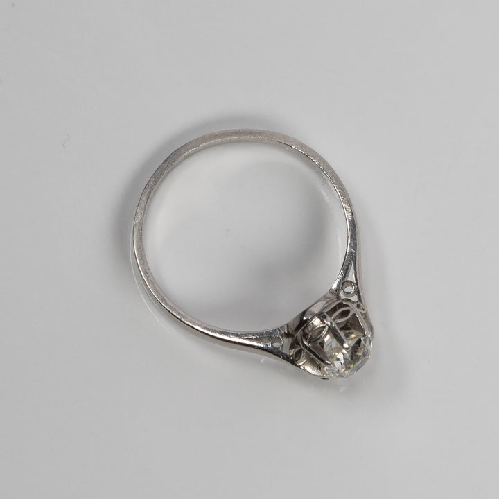 0.7ct オールドヨーロピアンカットのプラチナソリテールリング
