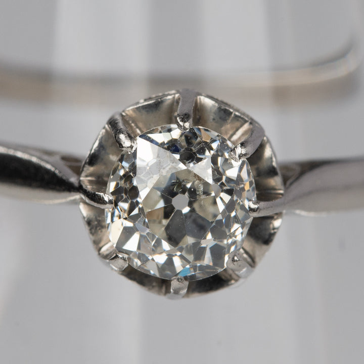 0.7ct オールドヨーロピアンカットのプラチナソリテールリング