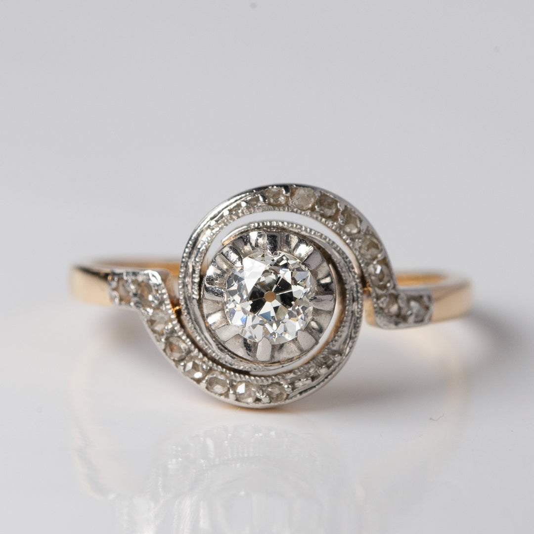 オールドヨーロピアンカットダイヤモンドのトゥルビヨンリング