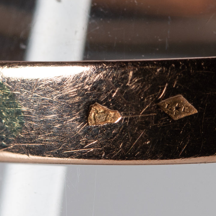 アンティーク　ペルピニャンガーネットのマーキーズリング（ツートーンゴールド）