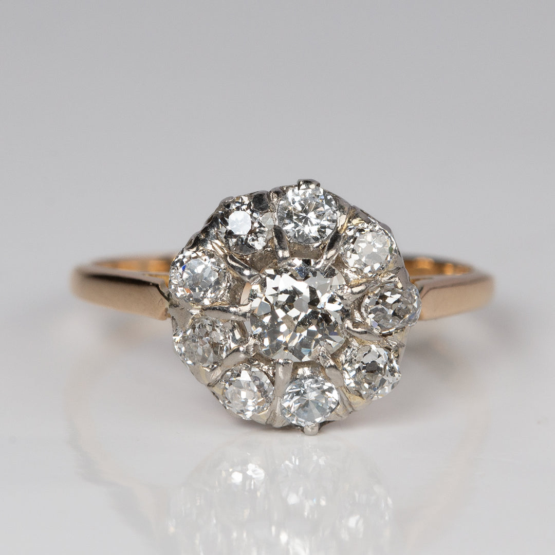 アンティーク　オールドカットダイヤモンドのクラスターリング